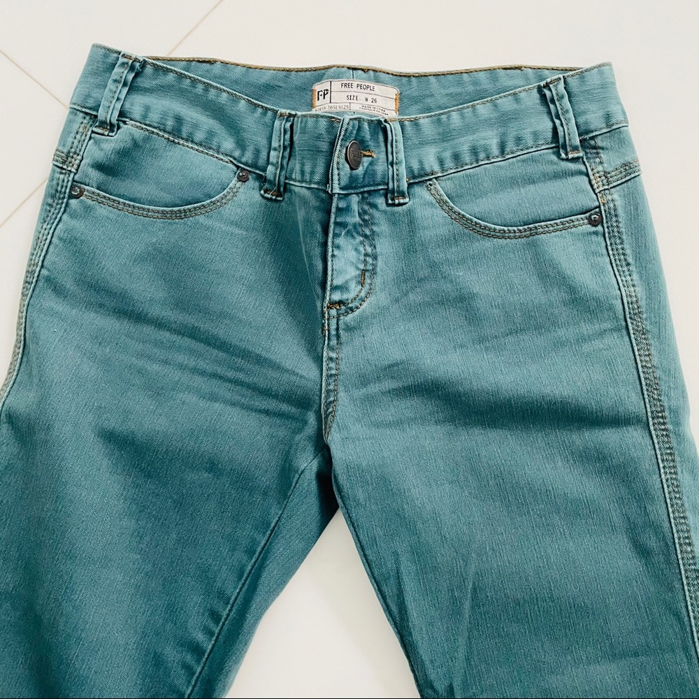 Free people teal jeans